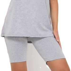 Logo personnalisé imprimé à bas prix ensemble chemise deux pièces et short pour femmes ensemble de t-shirts sport oversize à épaules tombantes vêtements pour femmes - Product Image 2