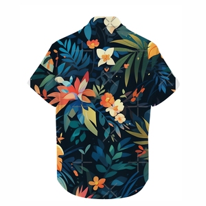 Chemise de plage pour homme en sublimation, imprimé tropical personnalisé, légère, respirante, en polyester, boutonnée, pour les vacances d'été, tenue décontractée de resort. - Product Image 6