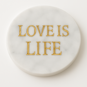 Elegant Welcome Home <b>Coaster</b> with Golden Lettering on <b>White</b> Marble for Warm and Inviting Home Decor <b>coasters</b> stone - Product Image 6