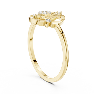 Anillo de Diamantes de Oro Sólido de 14k para Mujer, Corte Brillante Redondo, Anillo de Compromiso Clásico, Apilable, Diseño Minimalista, para Regalo - Product Image 3