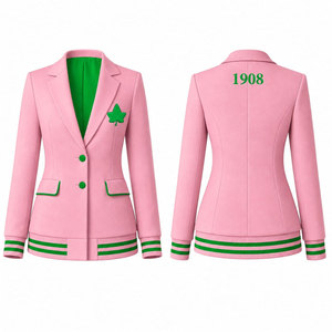 Vêtements personnalisés de la sororité grecque Chi Eta Phi, blazer long en laine formel respirant brodé, accessoires grecs - Product Image 1