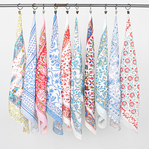 Handkerchief unisex bandana bohemian face cover handmade block printed cotton scarf summer hair <b>wraps</b> skin-friendly - Product Image 3