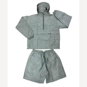 Unisex <b>Lightweight</b> Hooded Windbreaker <b>Jacket</b> With Shorts Set Quick Dry Solid Color Casual <b>Summer</b> Outfit Full Sleeve Design - Product Image 4