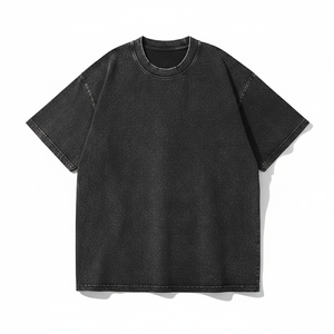 T-shirt da uomo in cotone 100% pesante 230g, lavorato a <span class=keywords><strong>maglia</strong></span>, tinta unita, traspirante, di alta qualità, resistente, alla moda, casual. - Product Image 1