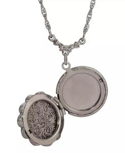 Floral Enamel Round <b>Locket</b> Necklace | 2028 - Product Image 3