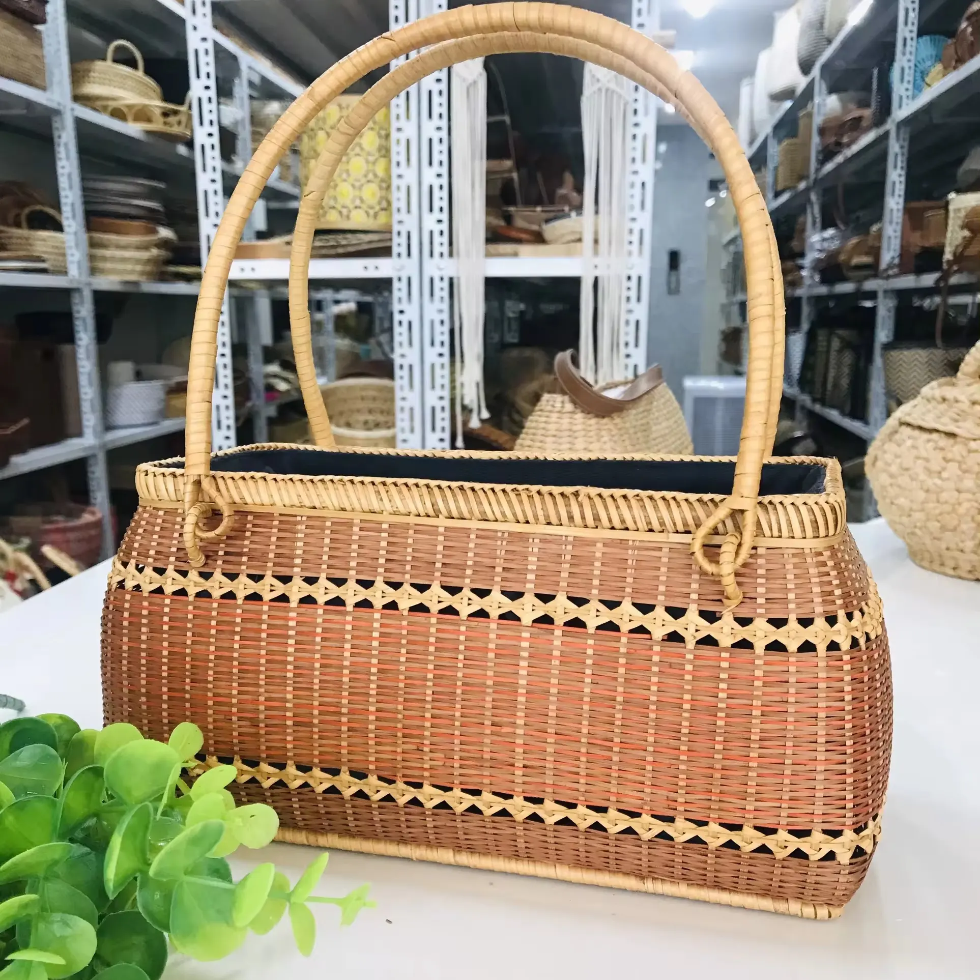 Vietnam Pure Handmade Basket Versatile Bamboo Bag Fashion Women Handbag Matériau durable