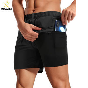 Shorts de course 2 en 1 pour hommes, shorts de sport pour la salle de sport, shorts d'entraînement légers à séchage rapide avec poches - Product Image 1