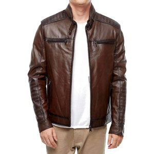 <b>High</b> Street Mens Windproof <b>Leather</b> Jacket <b>Top</b> Trendy New Design with Customized Size and Stand Collar jacket for men - Product Image 1