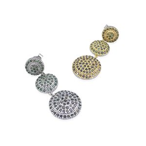 2.46 Cttw Green Natural Diamond Drop <b>Dangle</b> <b>Earrings</b> 925 Sterling <b>Silver</b>, Round Cut Prong Set <b>Earrings</b> for Women, Push Back - Product Image 2