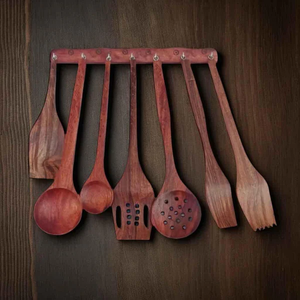Cuchara de Madera Natural para Cocina, Utensilio para Mezclar y Remover, Herramienta Ecológica de Madera Sólida para Uso Doméstico y en Restaurantes - Product Image 3
