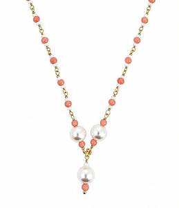 Collier personnalisé plaqué rhodium avec perles d'eau douce et perles corail roses, chaîne Y en forme de goutte, bijoux de luxe pour femmes, idéal pour mariée - Product Image 3