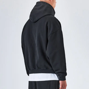 Sudaderas con Capucha para Hombre, Personalizadas con Logotipo, 400 GSM, 100% Algodón, Felpa Gruesa, Corte Holgado, Hombros Caídos, Estilo Cuadrado - Product Image 3