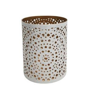 Bougie Votive en fer couleur or et ivoire, pot de bougie de grande taille et porte-bougie et décoration de la maison en vrac - Product Image 5