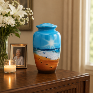 Urne funéraire de plage pour cendres humaines |   Souvenir commémoratif du coucher de soleil sur l'océan |   Urne funéraire pour adultes |   Tribute commémoratif côtier - Product Image 2
