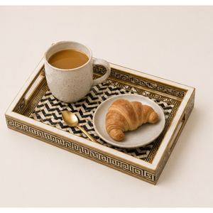 Premium Handcrafted Eco-friendly Teak Wood Wedding Serving Tray Elegant Solid Pattern Integrated Handles Luxury Decorative - Product Image 2