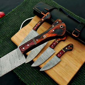 Ensemble de couteaux de chef en acier damas de haute qualité, 5 pièces, fabriqués à la main, manche personnalisé de 8 pouces, passe au lave-vaisselle, design moderne pour la cuisine - Product Image 5