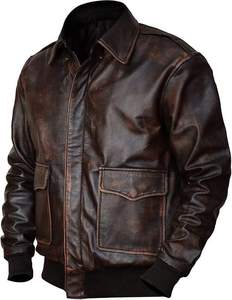 Chaqueta de cuero de invierno de estilo callejero personalizada al por mayor de calidad superior Ropa de cuero de motorista de tendencia Cortavientos más vendidos - Product Image 2