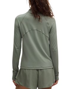 Ladies Streamlined Body Fit Breathable Yoga <b>Jacket</b> Full Zip Stand Collar Thumbholes Four-Way Stretch Running Coat Gym Top - Product Image 2