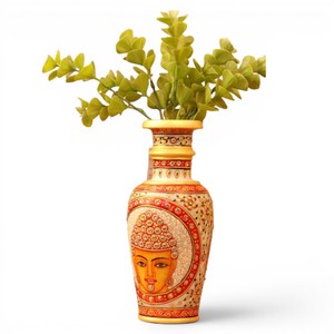 Florero de Mármol Pintado a Mano con Diseño de Buda, Maceta Decorativa de Mármol para Decoración del Hogar y Exhibición en Mesa - Product Image 2