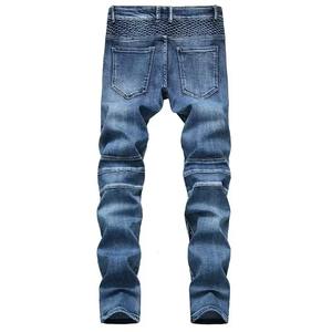 Men's New Casual Motorcycle <b>Jeans</b> Hip Hop Street Riding Breathable Solid <b>Button</b> Stretch Slim Fit Straight Winter Summer Pants - Product Image 6