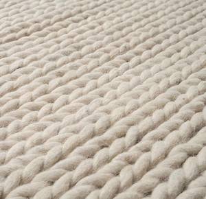Tapis rectangulaire moderne en laine tressée faite à la main, couleur unie texturée, à poils moyens, antidérapant, style scandinave pour salon - Product Image 1