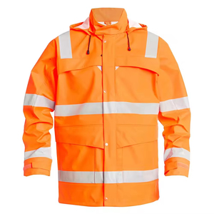 <b>High</b> <b>Visibility</b> ANSI Class 2 Waterproof Flame Resistant Two-Tone <b>Softshell</b> Safety Reflective Workwear <b>Jacket</b> Customized Logo - Product Image 3