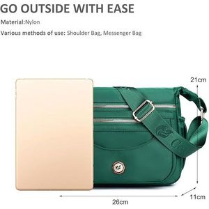 Borsa a tracolla casual da donna NICOLE e DORIS in nylon con tasche multiple e tasca laterale - Product Image 2