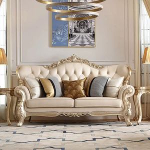 Sofá Seccional en Forma de L de Madera Tallada Clásica de Lujo en Oferta, Muebles Elegantes de Estilo Europeo para Sala de Estar, Estilo Mandarín Oriental - Product Image 3