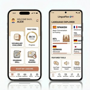 แอปเรียนภาษา RoyalCraft สำหรับ iOS และ Android เรียนภาษาอังกฤษ สเปน ฝรั่งเศส เยอรมัน ฝึกพูดภาษา ฝึกทักษะภาษาประจำวัน - Product Image 3