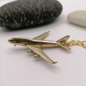 Porte-clés vintage en laiton en forme d'avion, porte-clés d'aviateur, porte-clés d'avion fait main, cadeau de voyage pour pilote, accessoire de collection - Product Image 4