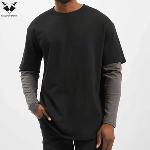 Camiseta de Manga Larga con Doble Capa y Estampado, 100% Algodón, Estilo Nuevo, Fabricación Personalizada, Talla Grande, Secado Rápido para Hombre - Product Image 4