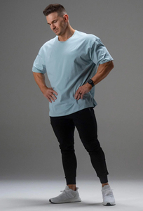 T-shirt de sport ample et décontracté pour homme, manches courtes, en coton, idéal pour la course, la musculation et l'entraînement estival - Product Image 4