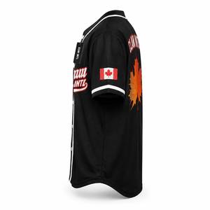 Maillot de baseball noir à manches courtes, boutonné sur le devant, anti-humidité, unisexe, pour adulte, avec impression du nom de l'équipe, 100 % polyester, anti-UV - Product Image 5