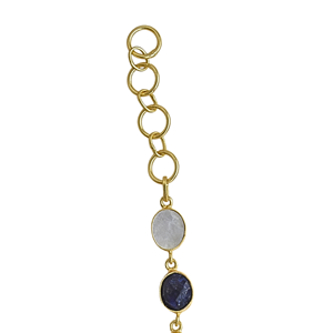 Laxmi Jewellers Cute High-quality <b>Gold</b> Plated Brass <b>Beaded</b> Chain <b>Bracelet</b> Multi Color Freshwater Quartz Stones Bohemia Unisex - Product Image 6