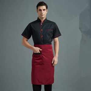 เสื้อเชฟแขนสั้นสีขาวสำหรับร้านอาหาร ผ้าทวิลโพลีเอสเตอร์/คอตตอน ชุดยูนิฟอร์มบาร์ครัว แบบ unisex รับสกรีนโลโก้ตามสั่ง - Product Image 3