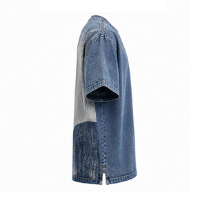 Chemise en jean graphique pour homme au design tendance, 100 % coton, écologique, respirante, élégante, imprimée, décontractée, sur mesure, streetwear pour la vente en gros - Product Image 4