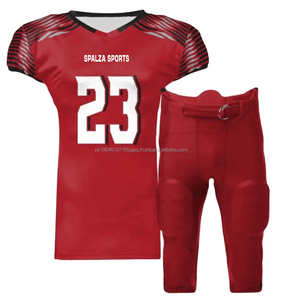 Conjunto de uniforme de fútbol americano hecho a medida, camisetas de sarga de aparejos transpirables, nombre del jugador, numeración, Manga corta para adultos - Product Image 4