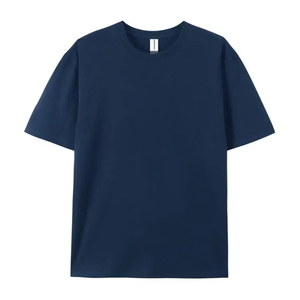 T-shirt décontracté pour homme, vert foncé, manches courtes, col montant, 100% coton tricoté, coupe classique, respirant - Product Image 5