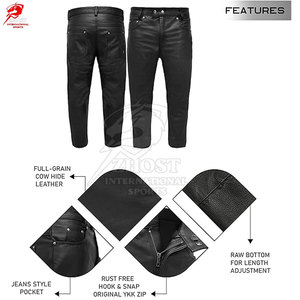 กางเกงหนังผู้ชายคุณภาพสูง ดีไซน์ทันสมัย สวมใส่สบาย ยืดหยุ่นได้ เหมาะสำหรับขี่ม้าและสวมใส่ในชีวิตประจำวัน - Product Image 6