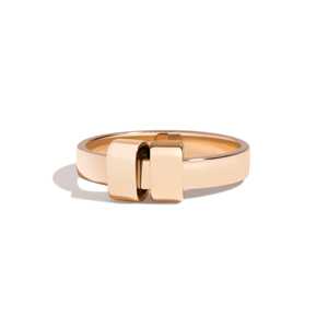Men's Wedding Band Modern Sliding Wrap <b>Ring</b> Minimalist Overlapping Stacking Bands Wholesale <b>14K</b> 18K Solid <b>Gold</b> 4mm Factory Price - Product Image 5
