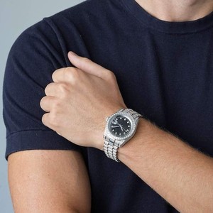 Reloj de Lujo con Diamantes Moissanite Brillantes, Diseño de Última Generación, 41 mm, Esfera de Oro Blanco, Caja de Acero Inoxidable, Movimiento de Cuarzo, Resistente al Agua - Product Image 3