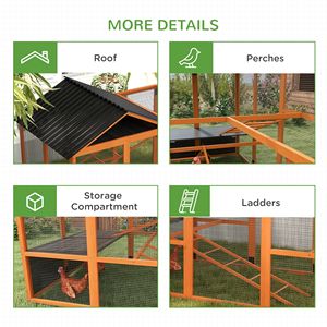 Gallinero de madera naranja de 49 x 48 x 12.5 pulgadas con almacenamiento y perchas, aditivo para gallinero para 6-10 gallinas, en estado usado - Product Image 6