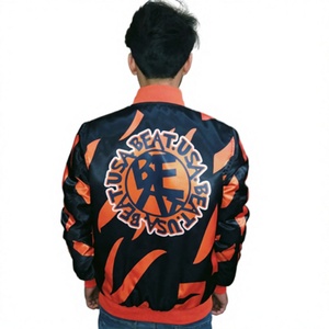 Custom Embroidery <b>Letter</b> Patches Vintage 3D Embroidery Satin Varsity <b>Jacket</b> High Quality 100% Polyester Quick Dry Custom <b>Men</b> - Product Image 1