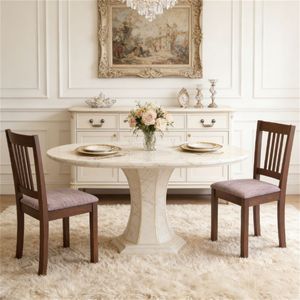 Due sedie da pranzo marroni per sala da pranzo e soggiorno, mobili da cucina - Un set - Product Image 1