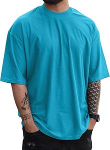 เสื้อยืดโอเวอร์ไซส์ผ้าฝ้ายแท้ 100% น้ำหนัก 220 กรัม พิมพ์ลายตามสั่งที่ไหล่ สไตล์ฮิปฮอป ไซส์พลัส ผ้าฝ้ายแท้ 100% ทรงบ็อกซี่ สำหรับผู้ชาย - Product Image 1