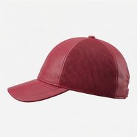 Gorras de Béisbol Impermeables con Textura de Cuero Rojo, Sombrero Unisex de Primera Calidad, Ventilado, Ajustable, Moderno, A1