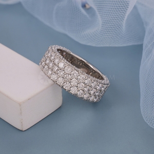 Trendy Design Lab Created Diamond <b>Ring</b> in White Gold Eternity Band Round Cut Diamond <b>Ring</b> for Women's from <b>Indian</b> Supplier - Product Image 4