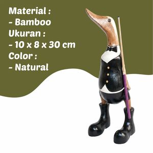 Jouet de billard en bambou artisanal en forme de canard - Product Image 3