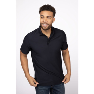 Polo de Manga Corta Azul Marino para Hombre, Color Sólido, Cierre de Botones, Corte Regular, 100% Algodón Piqué, Antiarrugas - Product Image 4