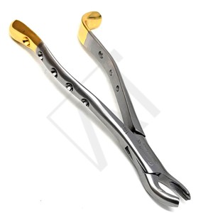 Pince d'extraction dentaire pour molaire supérieure droite, courbée, légère, à prise perforée, outil chirurgical manuel pour dentiste - Product Image 4